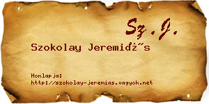 Szokolay Jeremiás névjegykártya